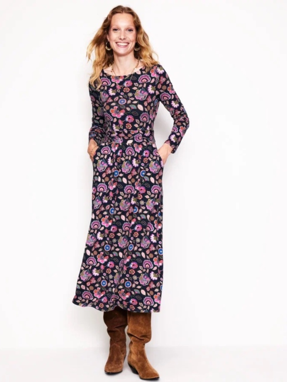 NWT Boden Amelie Long Sleeve Midi Dress - size 8